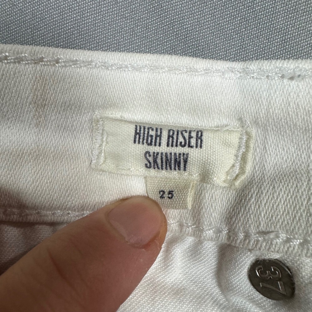 Madewell High Riser Skinny Jeans White Straight Leg Denim Women's 25 Boho - Picture 5 of 12